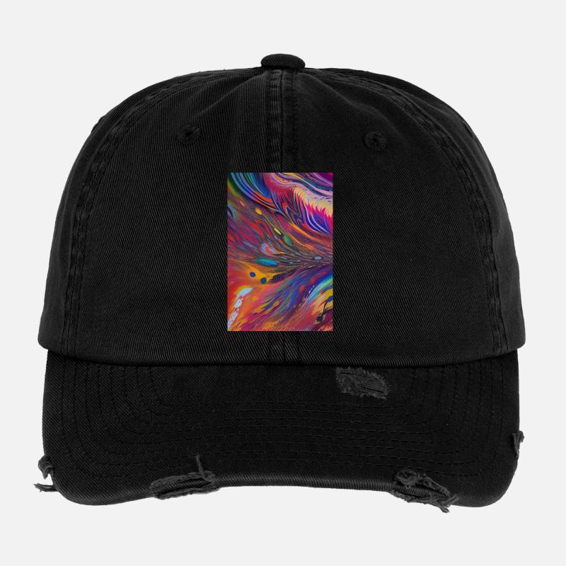 Art abstrait Casquette vintage effet usé Flexfit