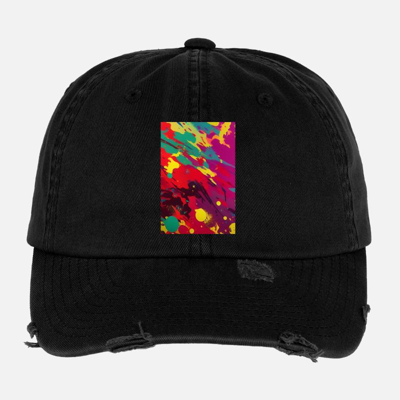Art abstrait Casquette vintage effet usé Flexfit