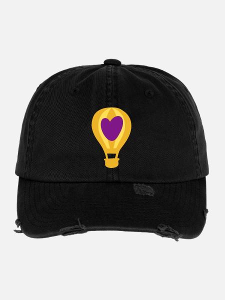 Balloon Heart Purple Holiday Ready for Holiday Ballooning Fan - Flexfit Vintage Destroyed Cap - black - Front