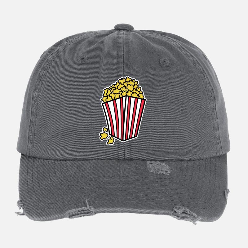 Popcorn Theatre Cinéma Films en streaming Soirée DVD Casquette vintage effet usé Flexfit