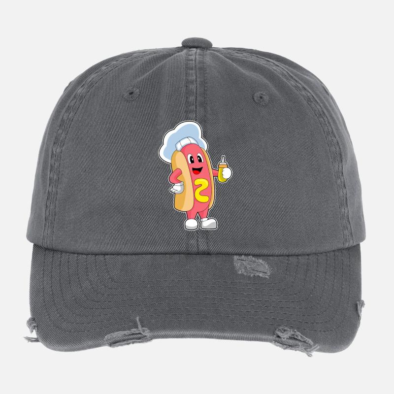 Moutarde Hot Dog Cook Casquette vintage effet usé Flexfit