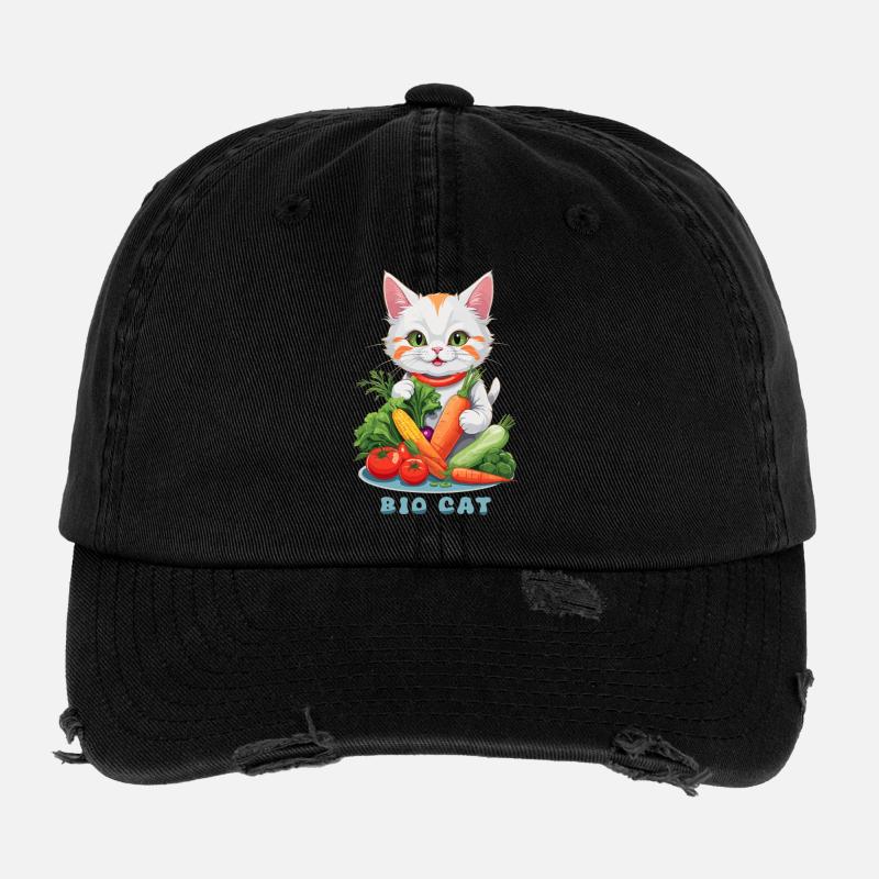 Chat Bio Casquette vintage effet usé Flexfit