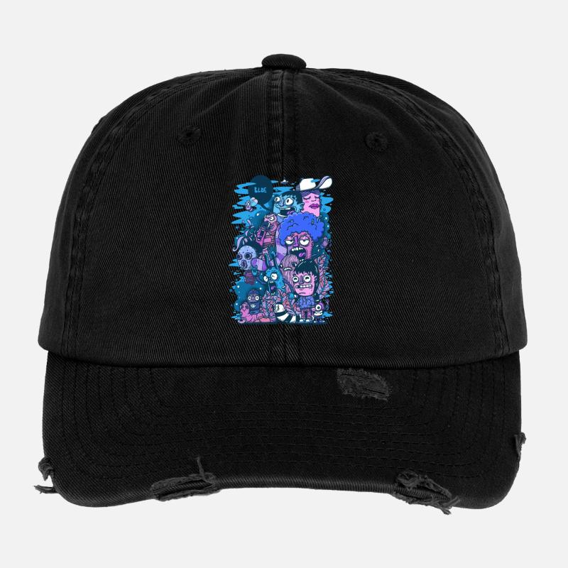Blaues Projekt Flexfit Vintage Destroyed Cap