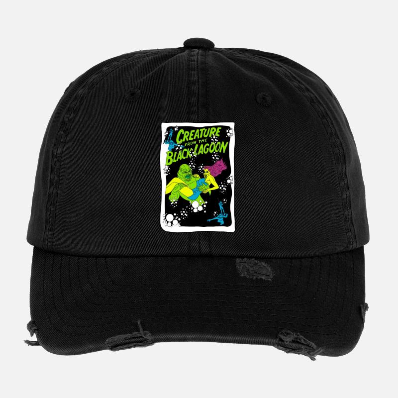 Creature from the Black Lagoon Illustration Flexfit Vintage Destroyed Cap