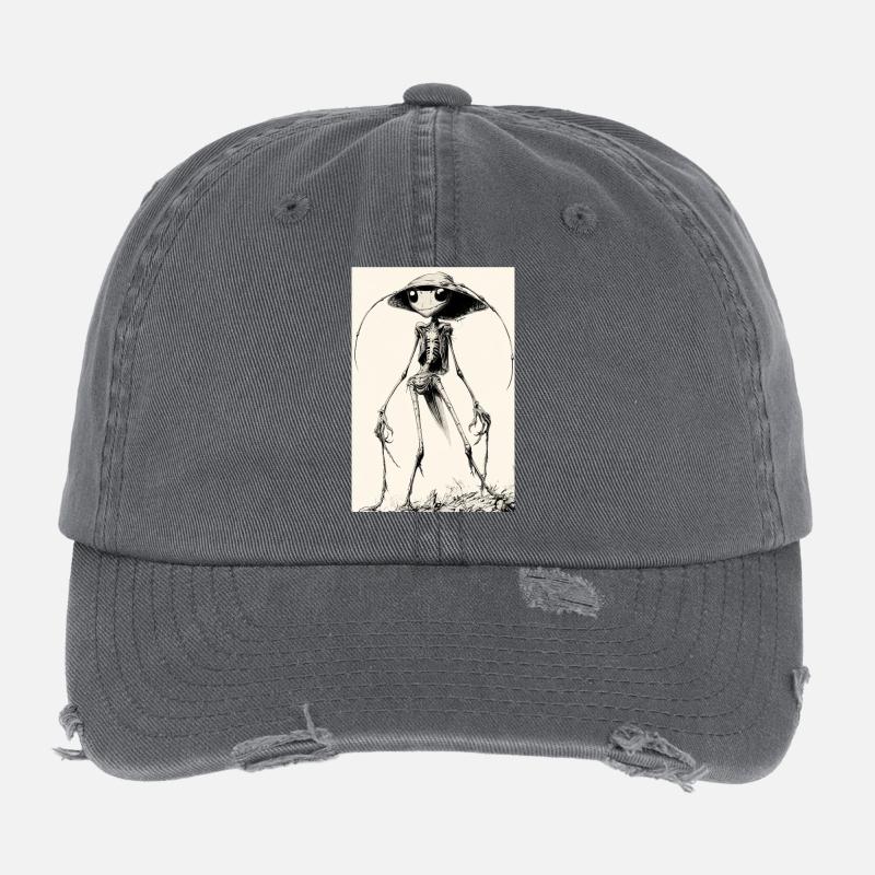 Skelettalien mit Hut – düster charmant Flexfit Vintage Destroyed Cap