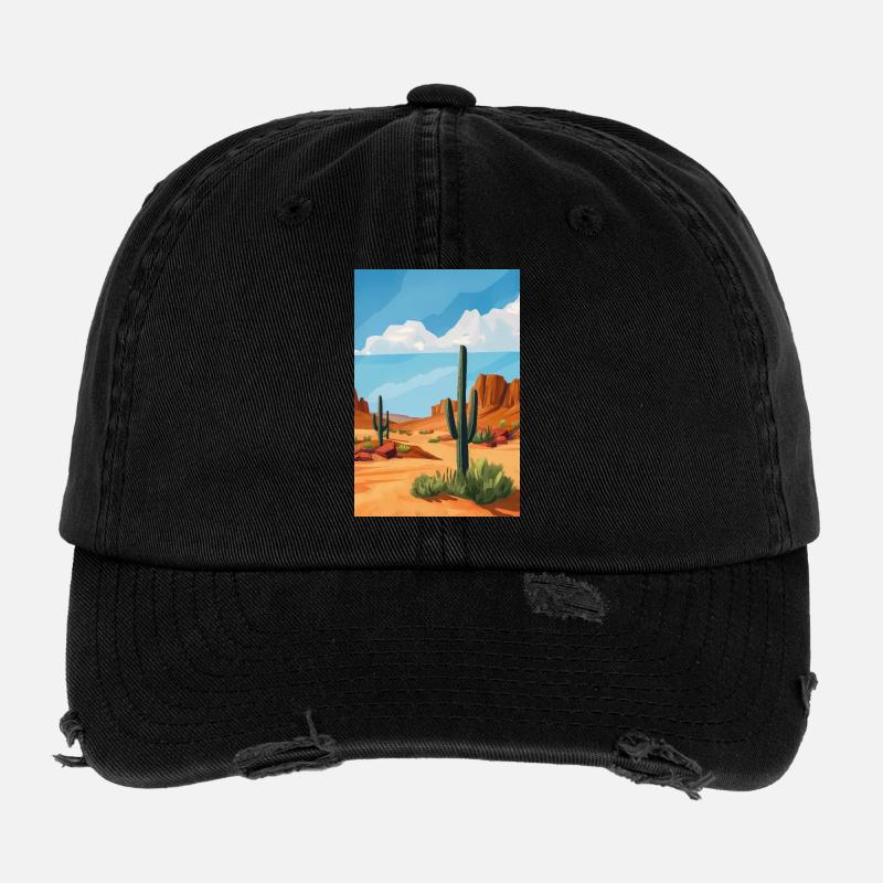 Poster Illustration Paysage de Désert Casquette vintage effet usé Flexfit