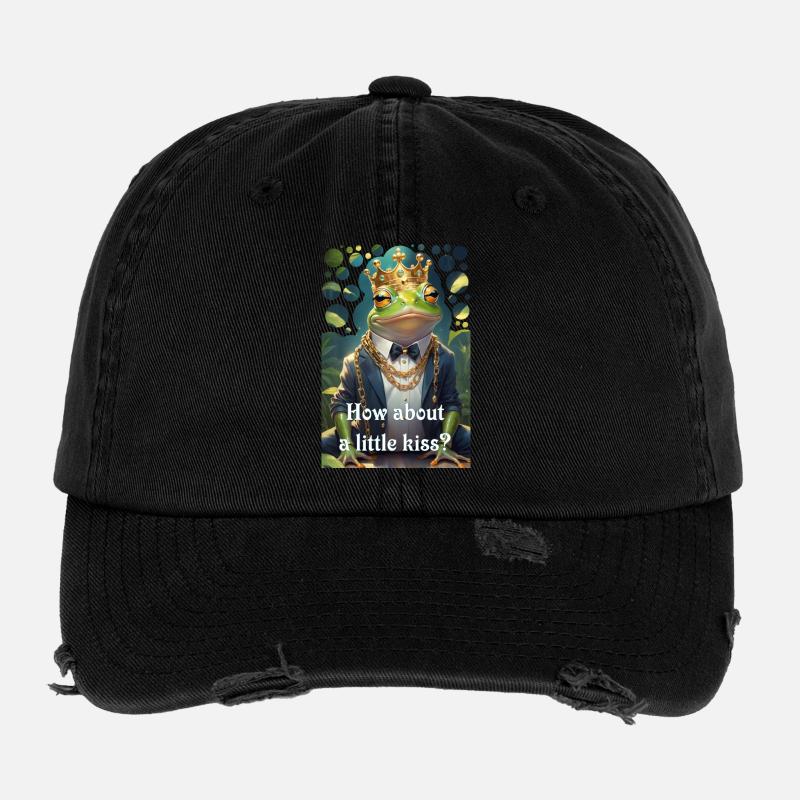 Grenouille Roi Prince Charmant Baiser Grenouille Prince Casquette vintage effet usé Flexfit