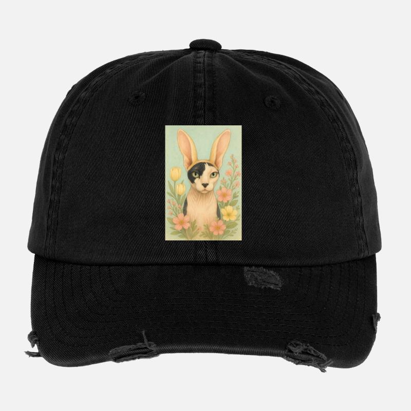 Ostersphynxkatze Flexfit Vintage Destroyed Cap