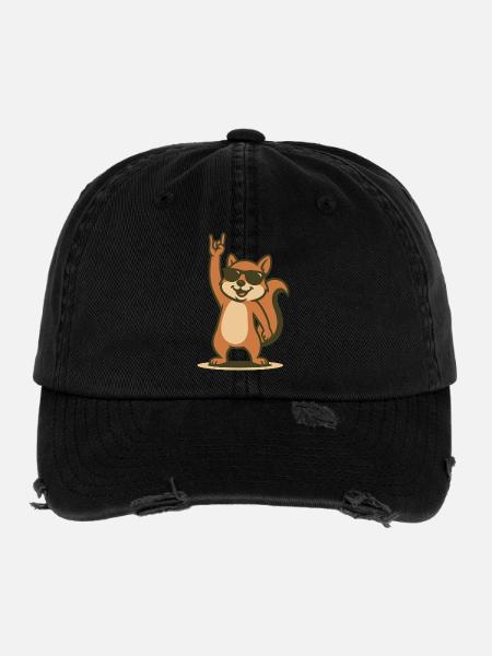 Rock’n’Roll Casse-Noisette - Casquette vintage effet usé Flexfit - noir - Devant