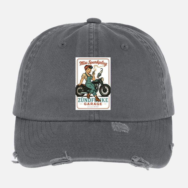 Miss Sparkplug – Zündfunke Garage Queen Flexfit Vintage Destroyed Cap