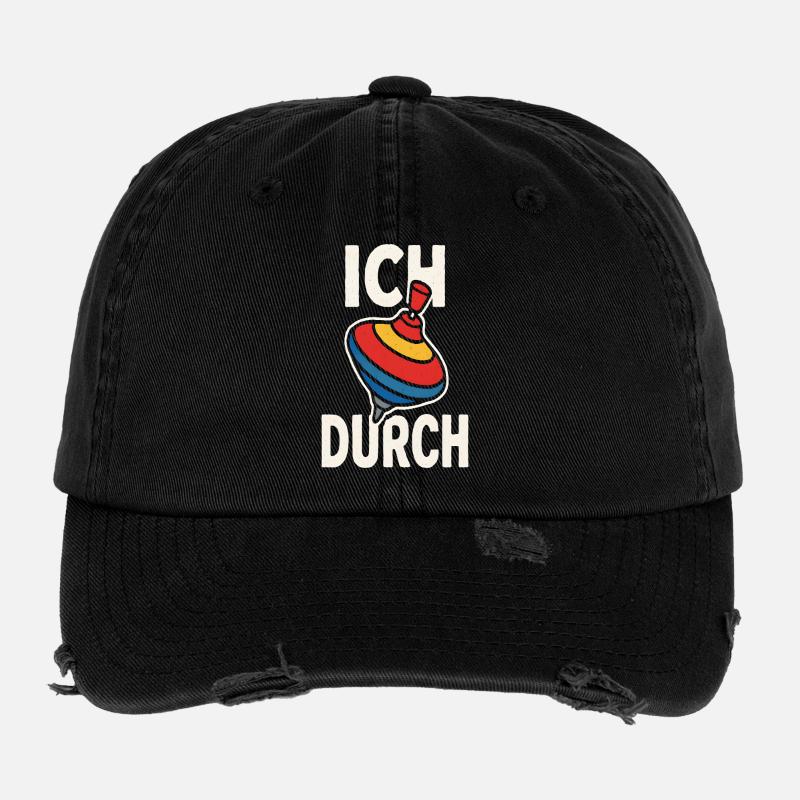 Lustiger Spruch Humor Ich Dreh Durch Geschenkidee Flexfit Vintage Destroyed Cap