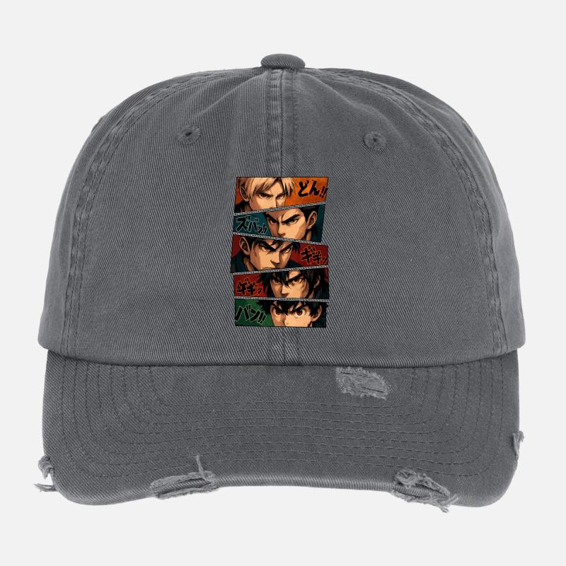 Intensive Anime-Silhouetten – Squad Flexfit Vintage Destroyed Cap