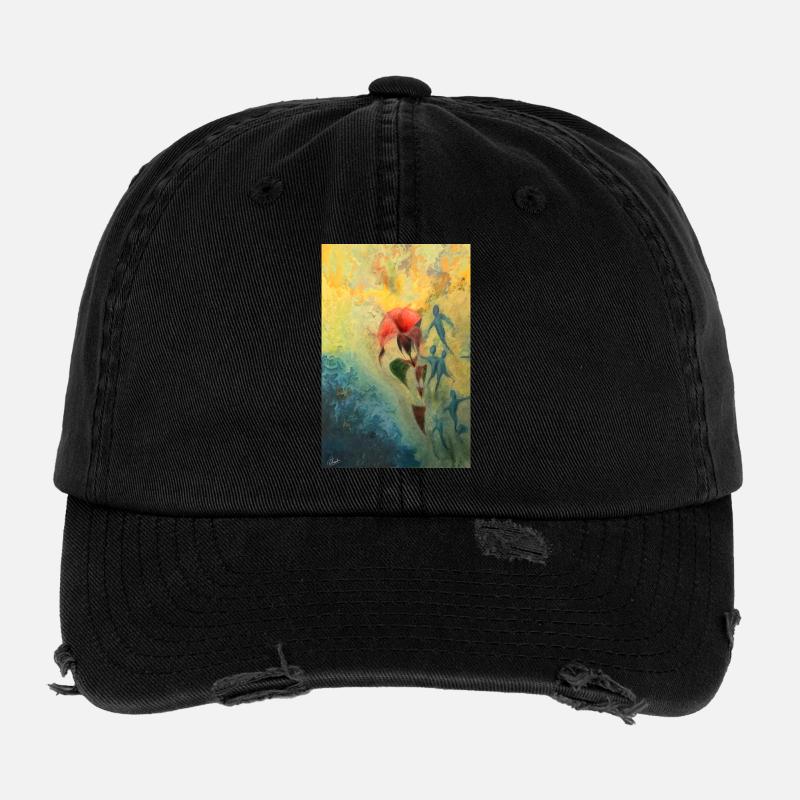 Scène florale abstraite Casquette vintage effet usé Flexfit