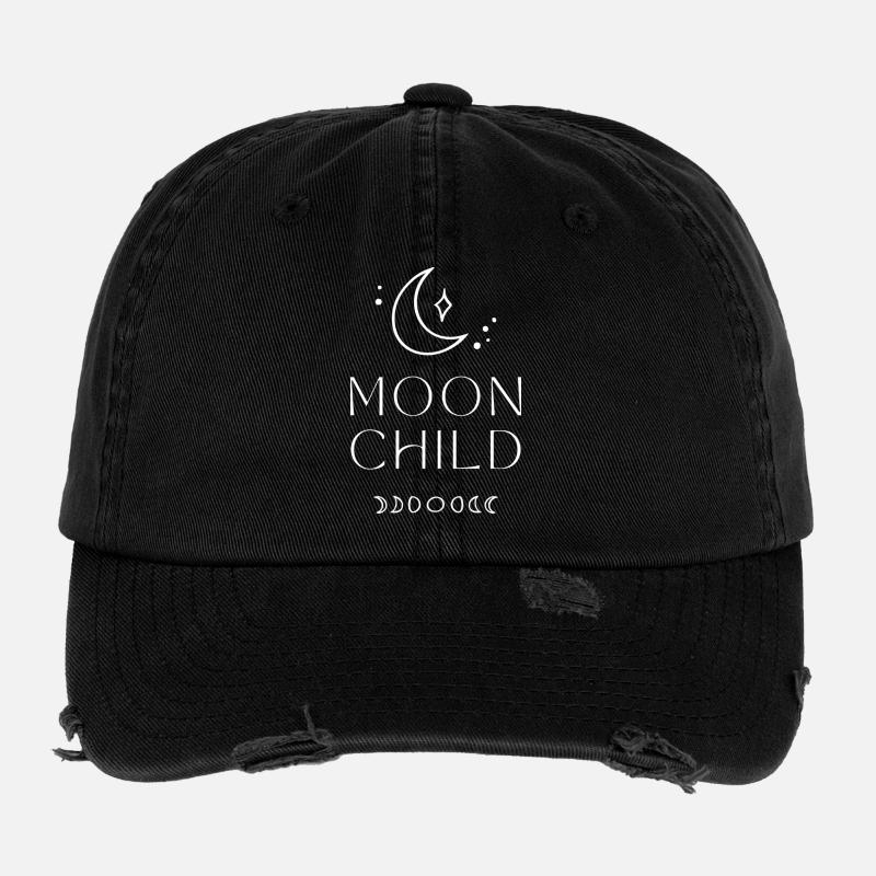 Moonchild - Flexfit Vintage Destroyed Cap - black