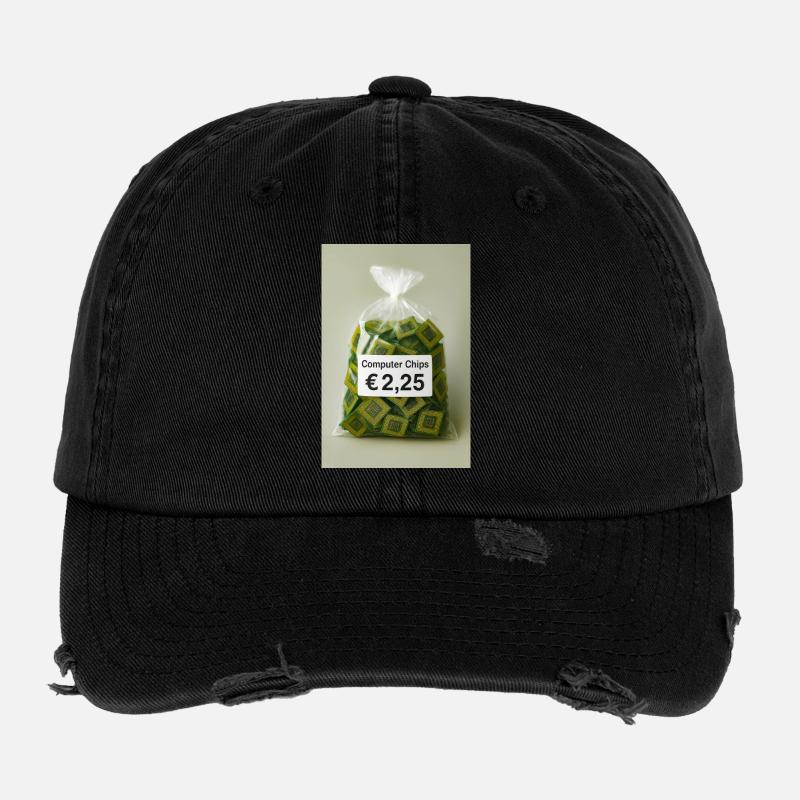 Étiquette de prix des puces informatiques Casquette vintage effet usé Flexfit