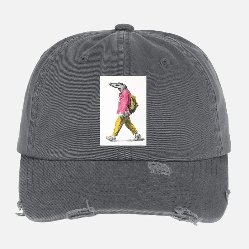 Alligator de style urbain avec sac à dos Casquette vintage effet usé Flexfit
