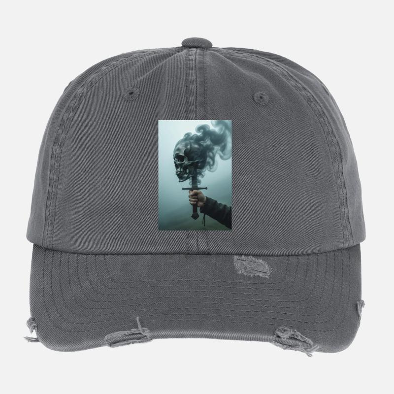 Shadow Skull with Smoky Sword Flexfit Vintage Destroyed Cap