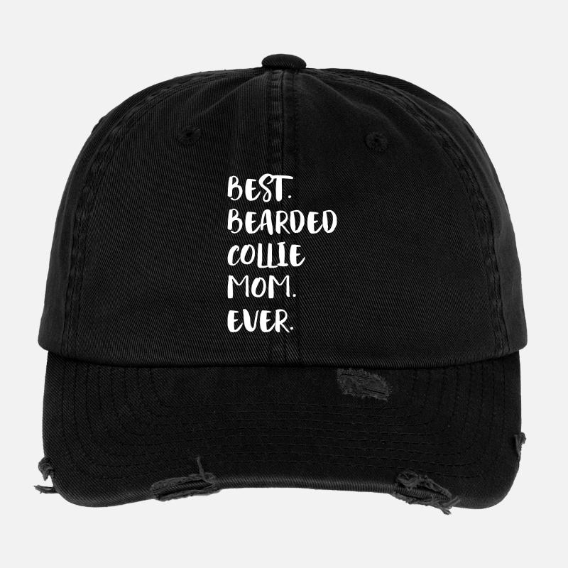 Bearded Collie - Flexfit Vintage Destroyed Cap - Schwarz