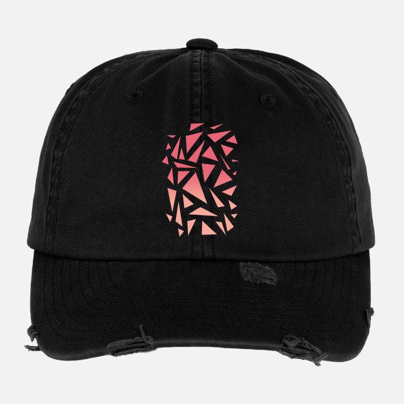 Motif triangulaire - Dégradé rose Casquette vintage effet usé Flexfit
