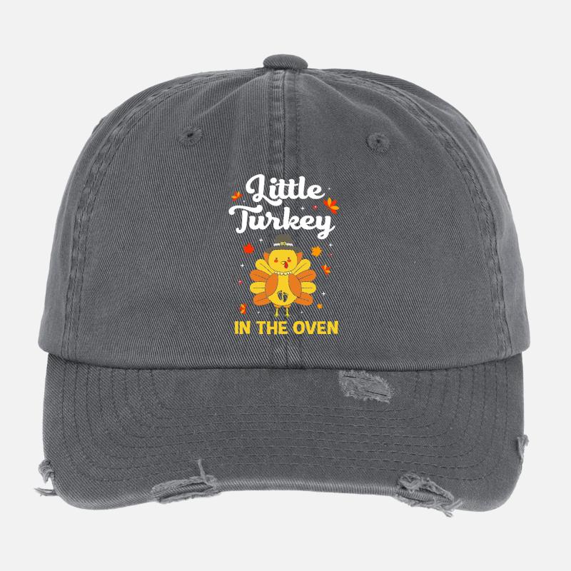 Thanksgiving Gender Reveal Werdende Mutter Flexfit Vintage Destroyed Cap