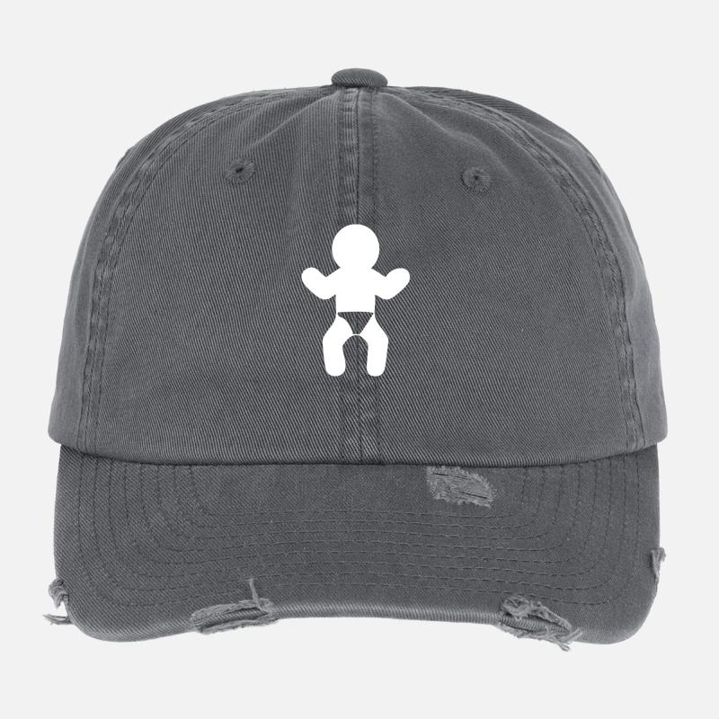 Babysilhouette in Windel Flexfit Vintage Destroyed Cap