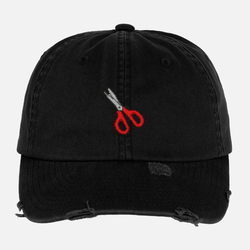 Ciseaux Rétro Rouge Casquette vintage effet usé Flexfit