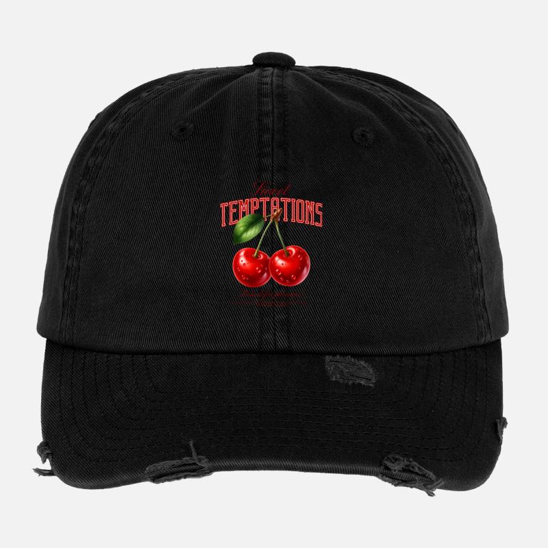 Sweet Temptations Cherries Design Flexfit Vintage Destroyed Cap