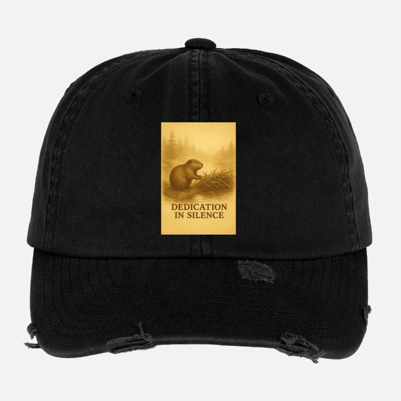 Biber-Hingabe in Stille Flexfit Vintage Destroyed Cap