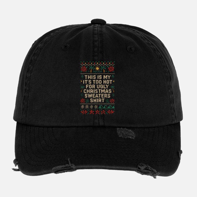 Chemise de chandails de Noël trop chauds pour moches Casquette vintage effet usé Flexfit