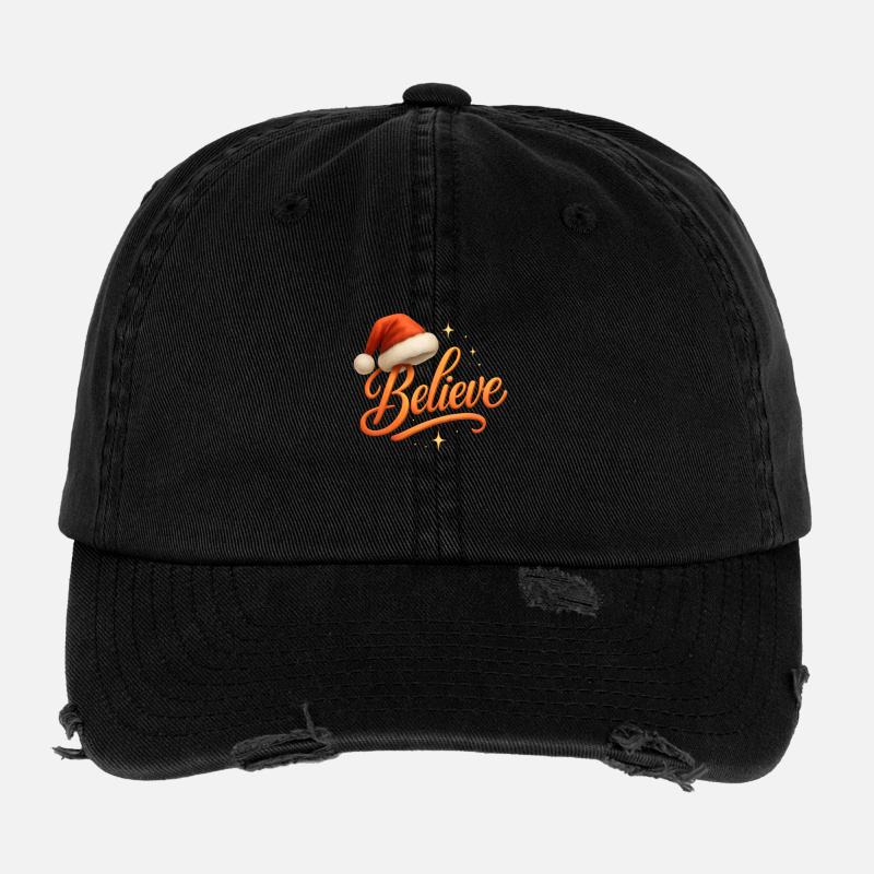 Joyeux Noël Père Noël - Casquette vintage effet usé Flexfit - noir