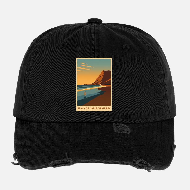 Valle Gran Rey on La Gomera Flexfit Vintage Destroyed Cap