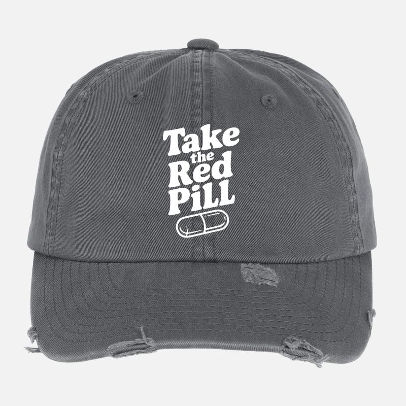 Take the Red Pill Flexfit Vintage Destroyed Cap