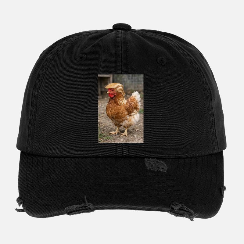 Huhn mit Haarpracht Retro Flexfit Vintage Destroyed Cap