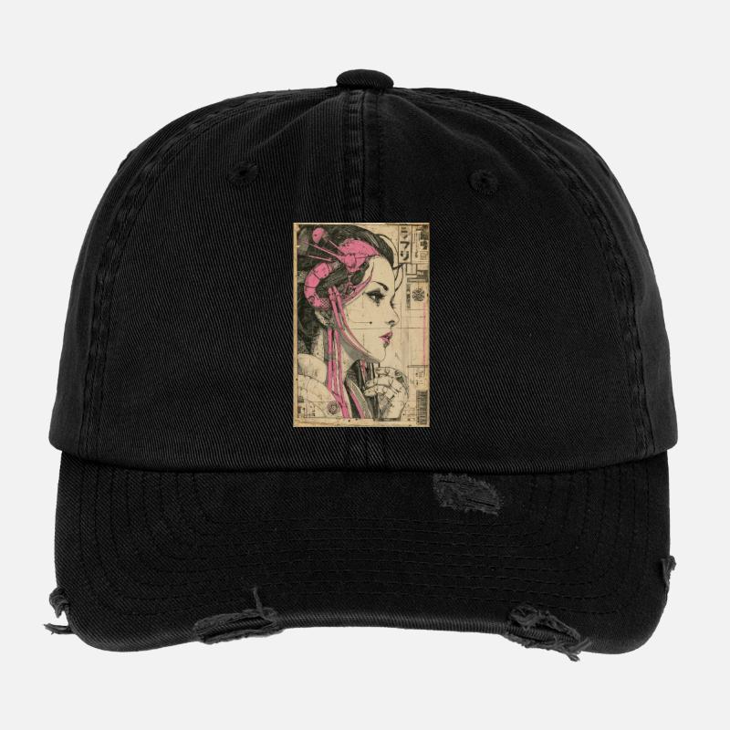 Neon-Circuit-Erbin Flexfit Vintage Destroyed Cap