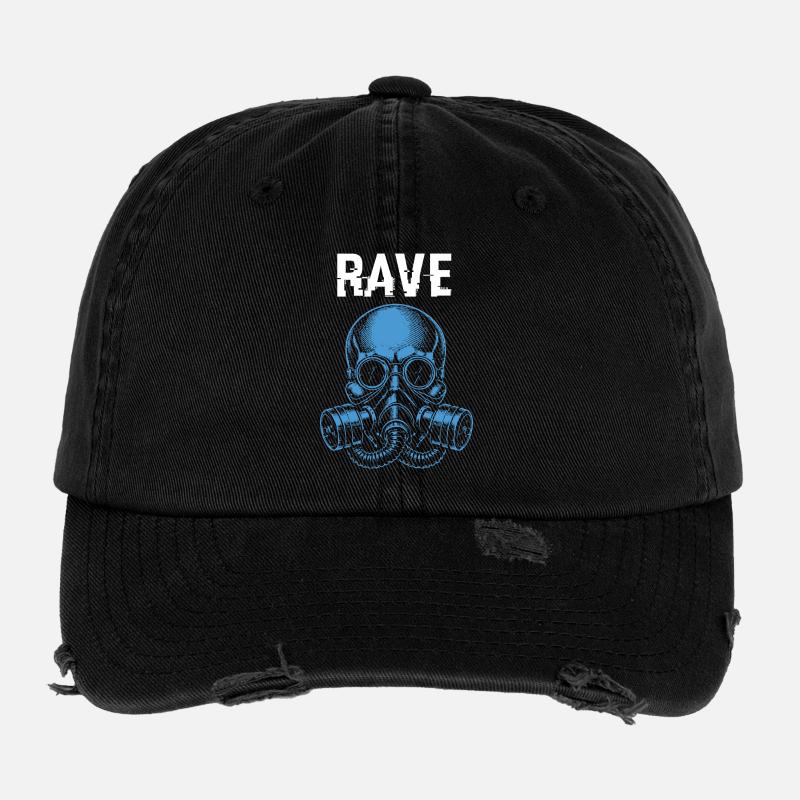 Masque à gaz Rave Skull Casquette vintage effet usé Flexfit
