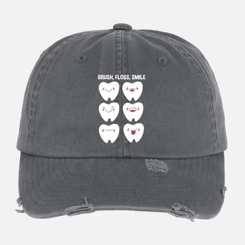 Receptionist Dentist Flexfit Vintage Destroyed Cap