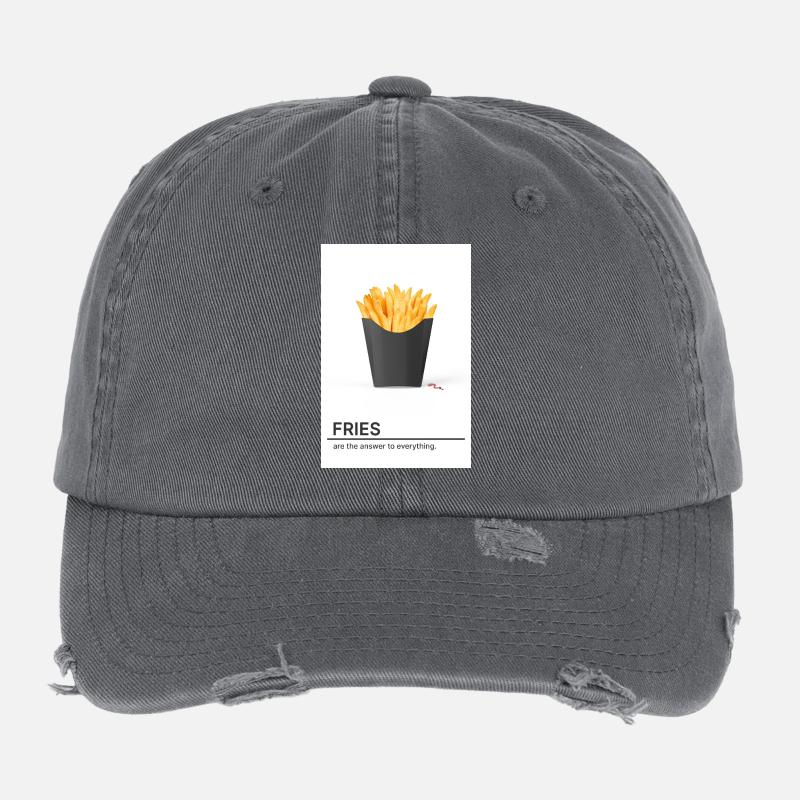 Les frites sont la solution à tout Casquette vintage effet usé Flexfit