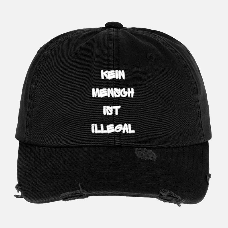 Kein Mensch ist illegal Flexfit Vintage Destroyed Cap