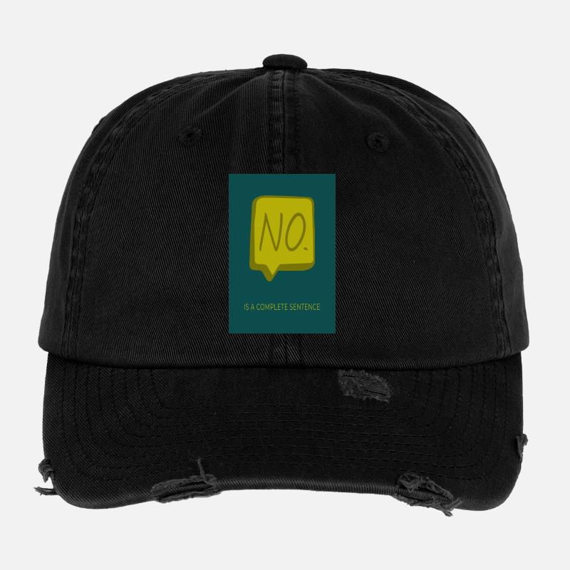 No is a complete sentence Flexfit Vintage Destroyed Cap