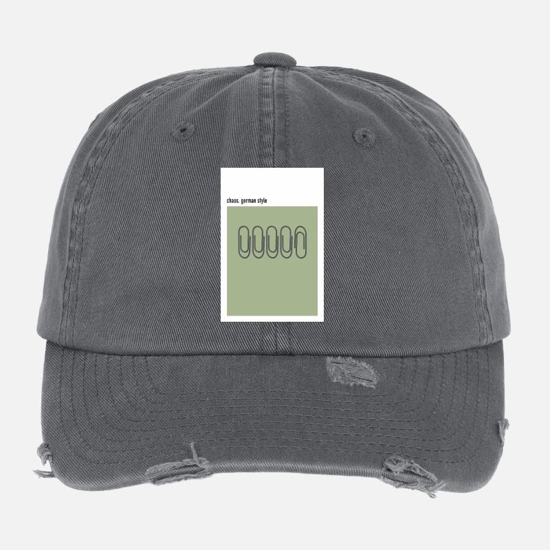 Chaos – German Style Minimal Poster Grün Flexfit Vintage Destroyed Cap
