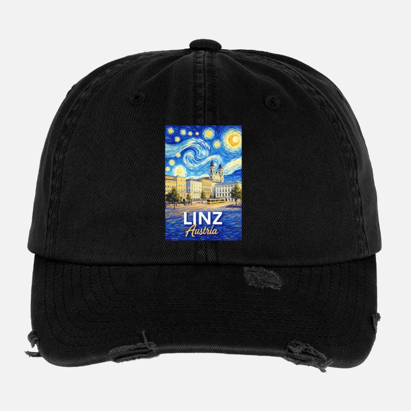 Linz, Austria Flexfit Vintage Destroyed Cap
