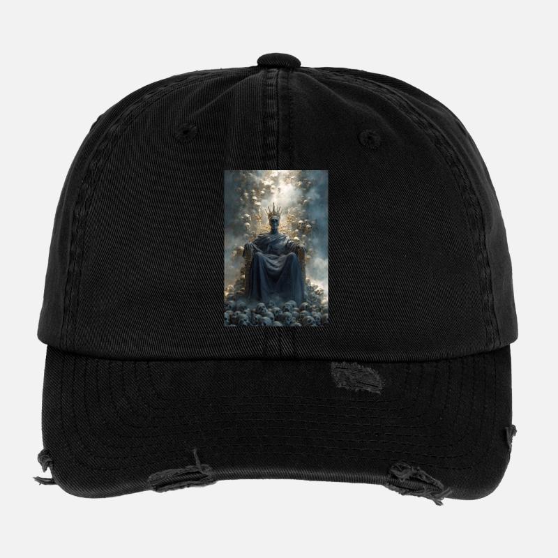 Le Trône du Crâne couronné roi Casquette vintage effet usé Flexfit