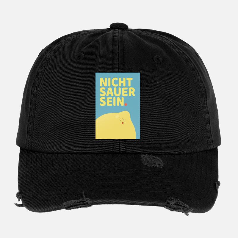Don't Be Sour Funny Lemon Poster Flexfit Vintage Destroyed Cap