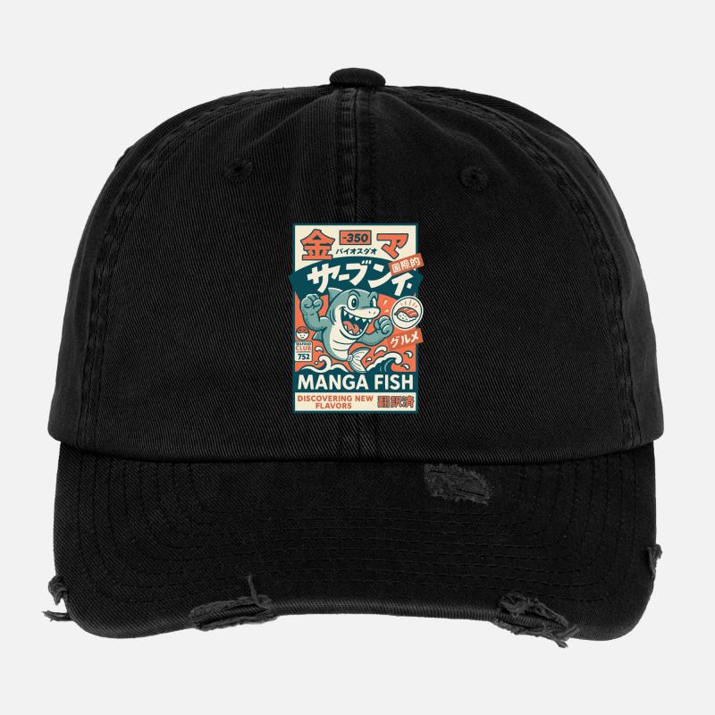 Manga Fish Casquette vintage effet usé Flexfit