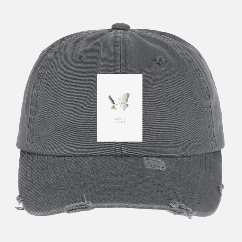 Veränderung beginnt leise Schmetterling Design Flexfit Vintage Destroyed Cap