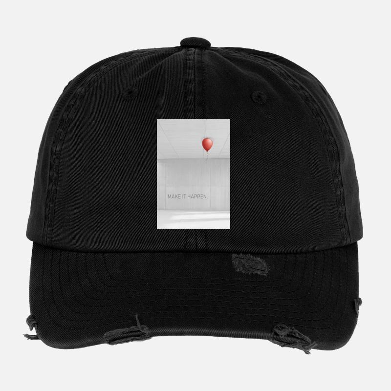 Faire en sorte que ça arrive minimaliste Motivation Dire - Casquette vintage effet usé Flexfit - noir