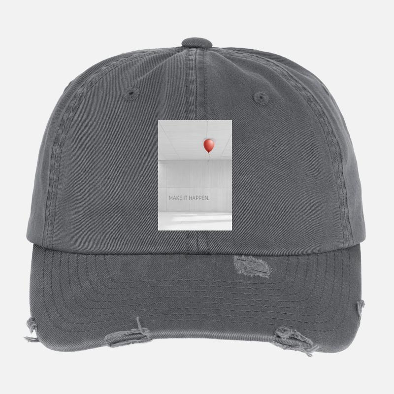 Make it happen minimalist Motivation Saying Flexfit Vintage Destroyed Cap