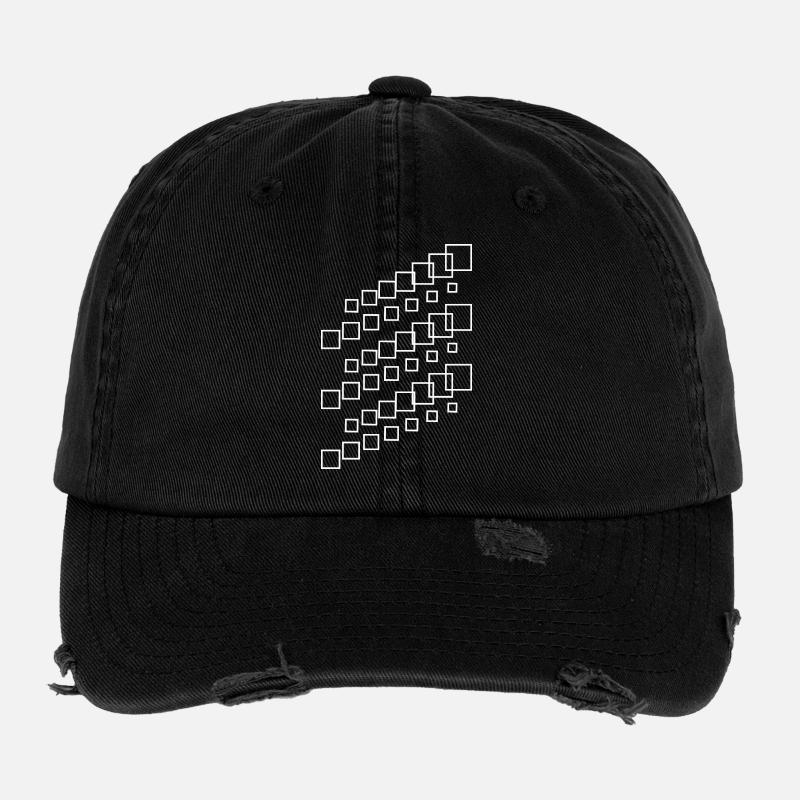 Geometric Square Cascade - Flexfit Vintage Destroyed Cap - black