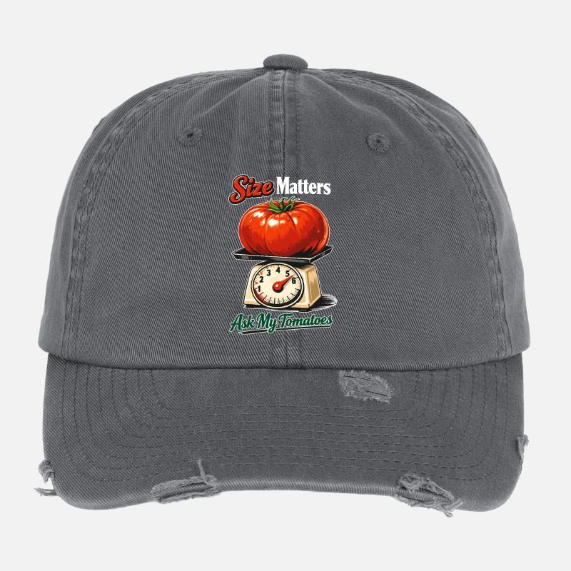 La taille compte : Tomate géante drôle sur des balances Casquette vintage effet usé Flexfit