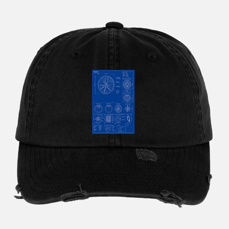 Tomato Blueprint Diagram Flexfit Vintage Destroyed Cap